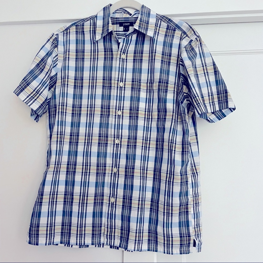 JCrew Men’s Short Sleeve Plaid Shirt M